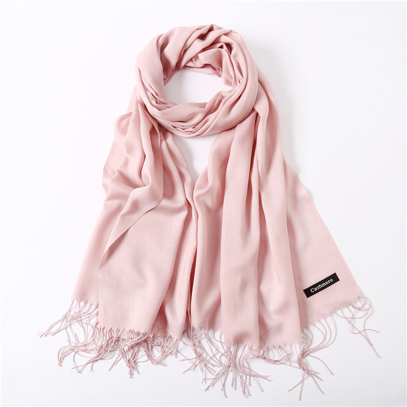 Pure color cashmere thermal shawl