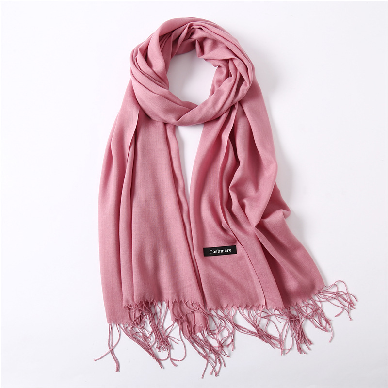 Pure color cashmere thermal shawl