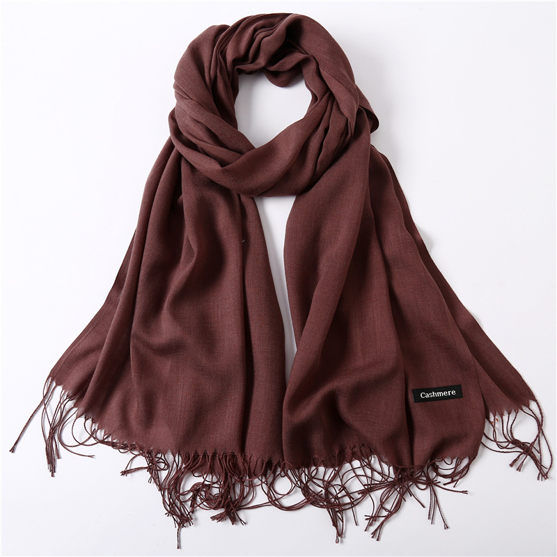 Pure color cashmere thermal shawl