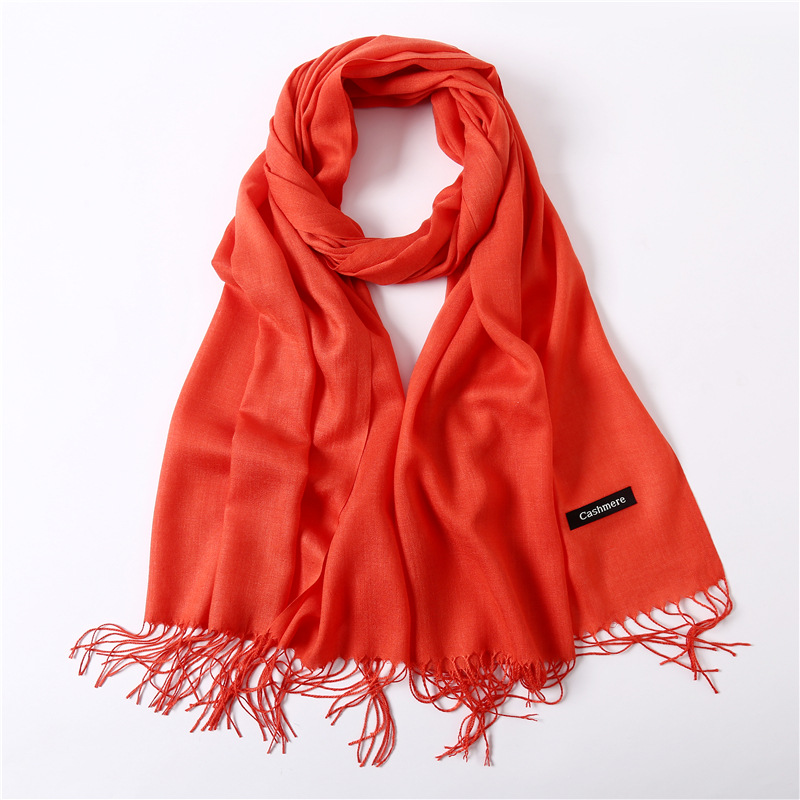 Pure color cashmere thermal shawl