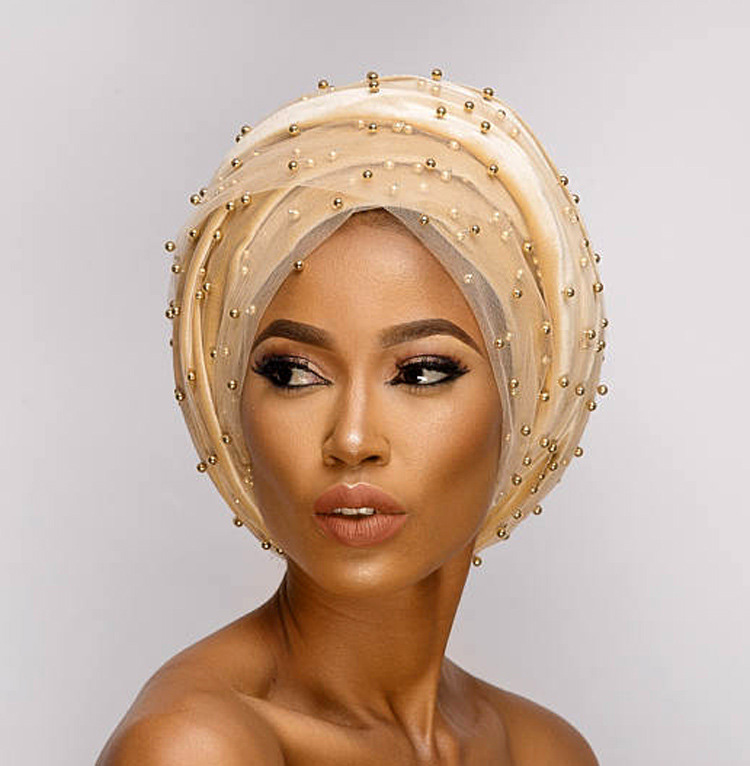 Muslim Velvet Pearl Turban Hat