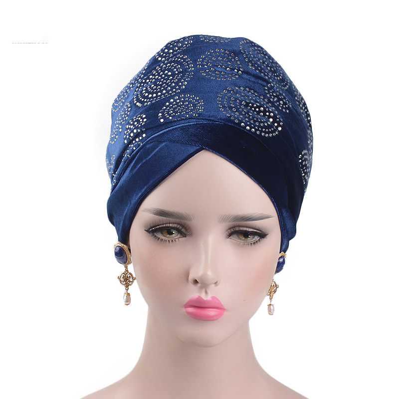 Hot Rhinestone Muslim Scarf Hat