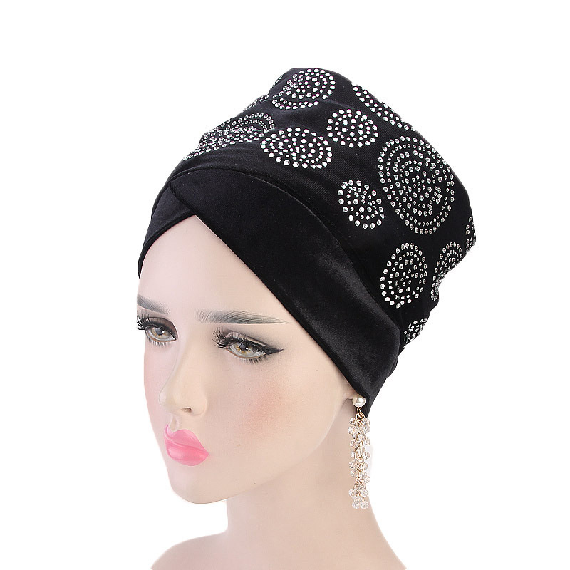 Hot Rhinestone Muslim Scarf Hat