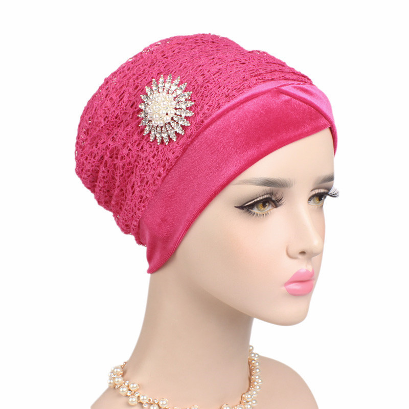 Velvet silk net yarn head scarf
