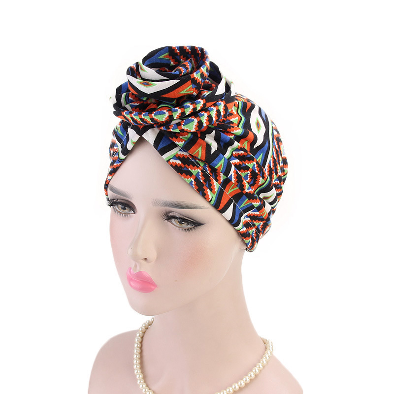 Cotton pan flower turban hat