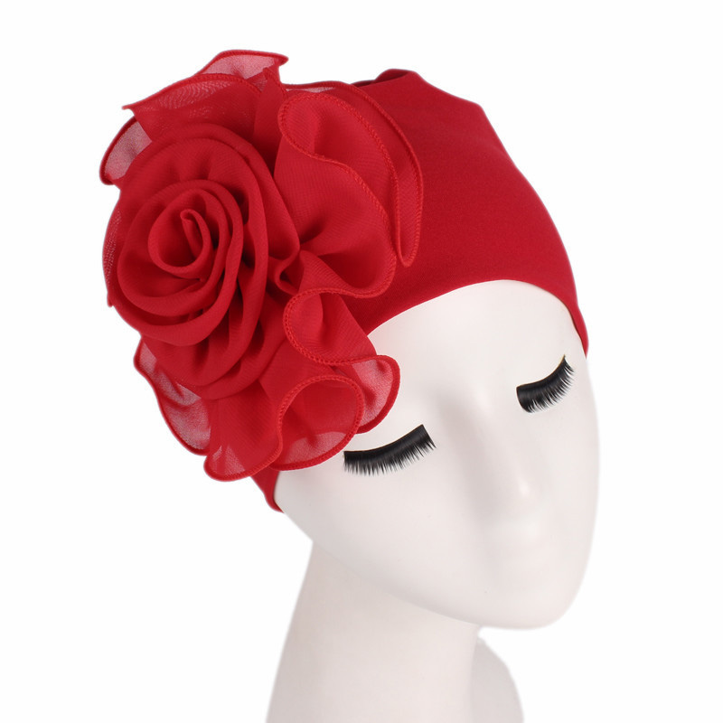 Flower fiber turban hat