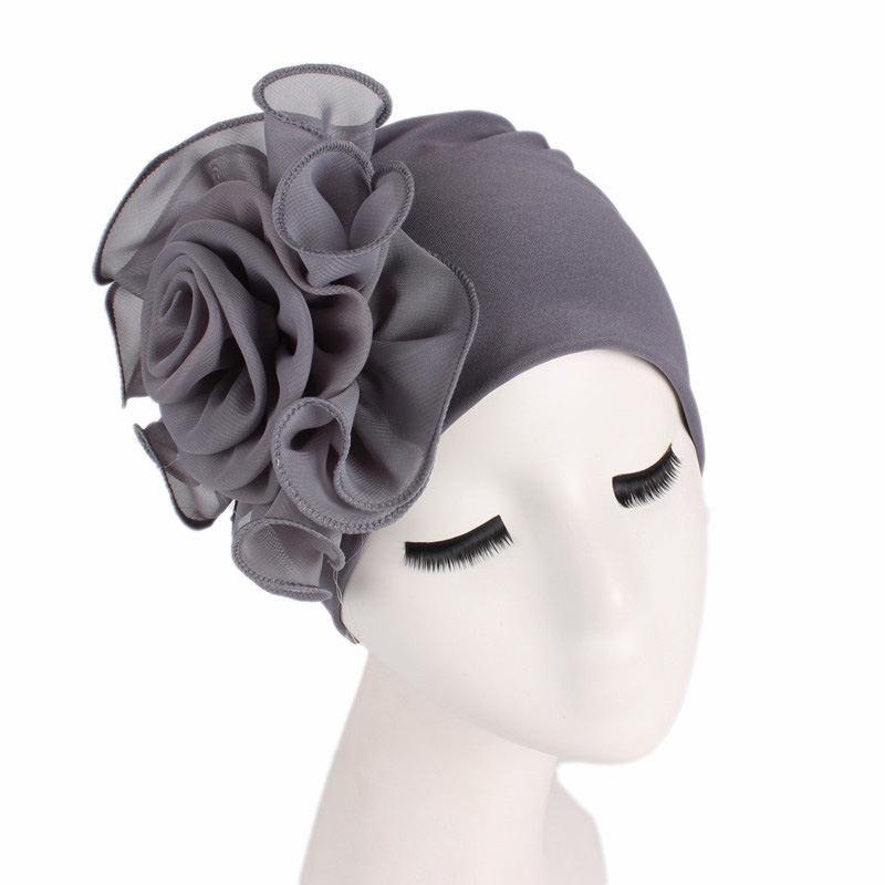 Flower fiber turban hat