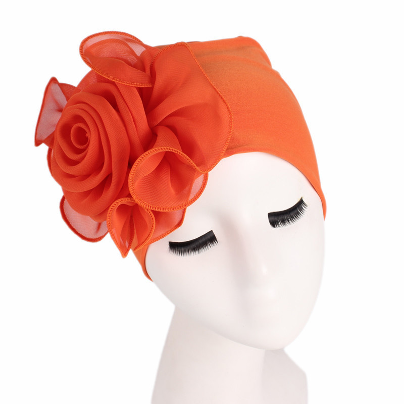 Flower fiber turban hat
