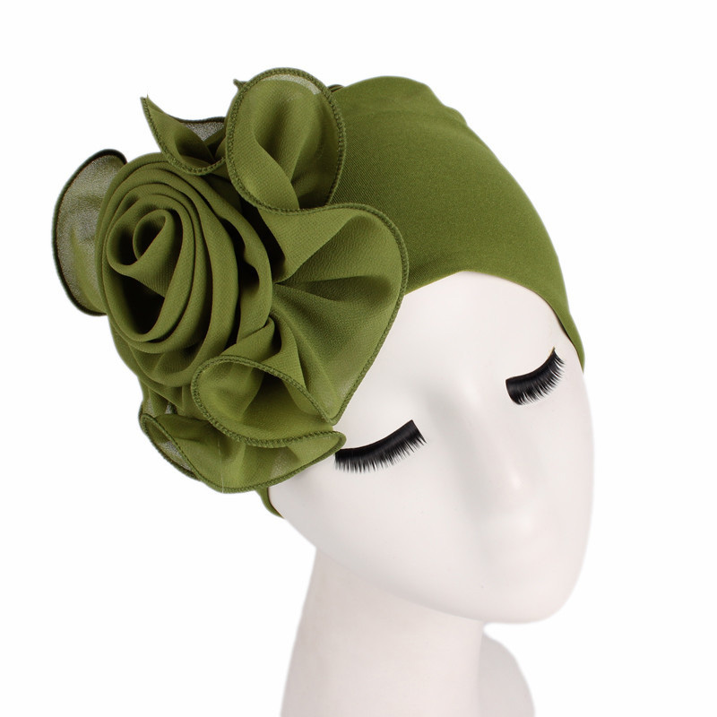 Flower fiber turban hat