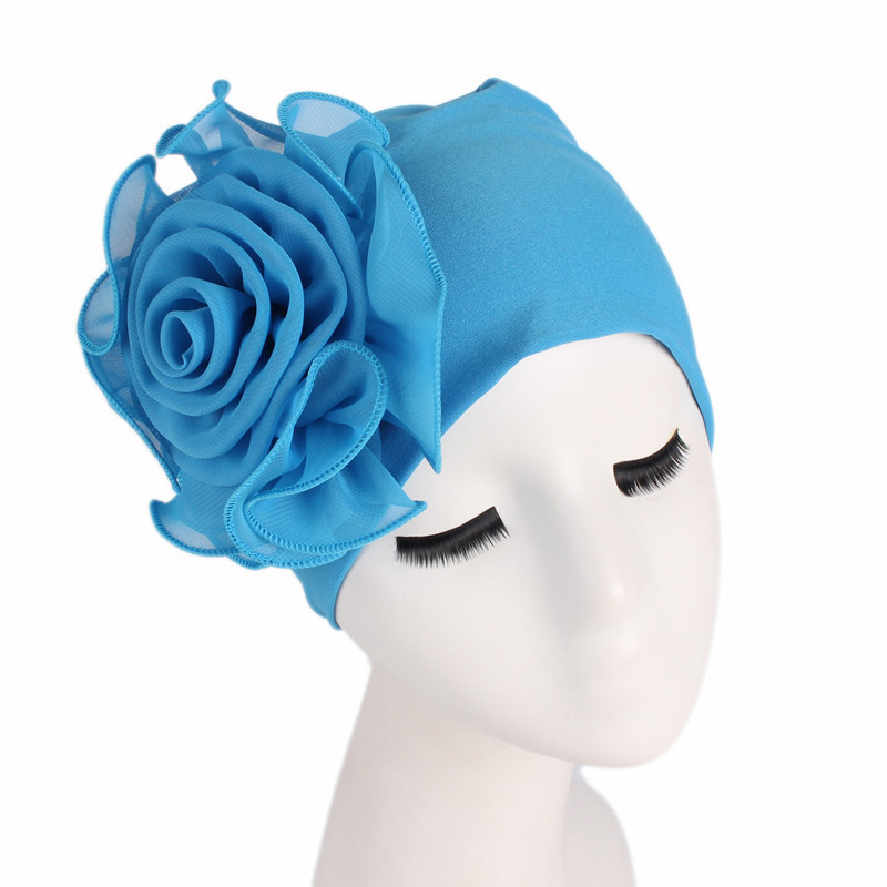 Flower fiber turban hat