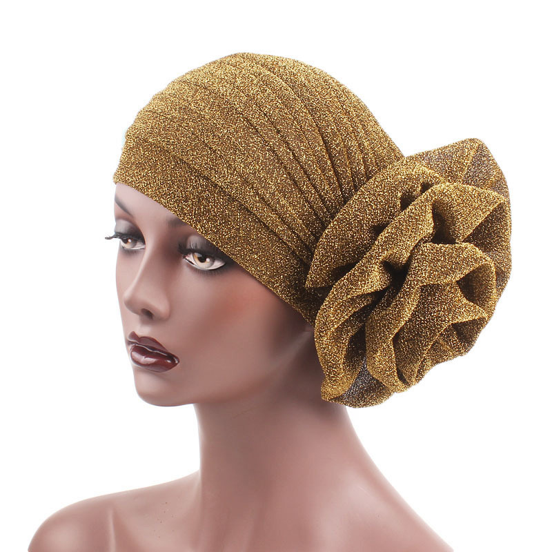 Bright silk flower turban hat