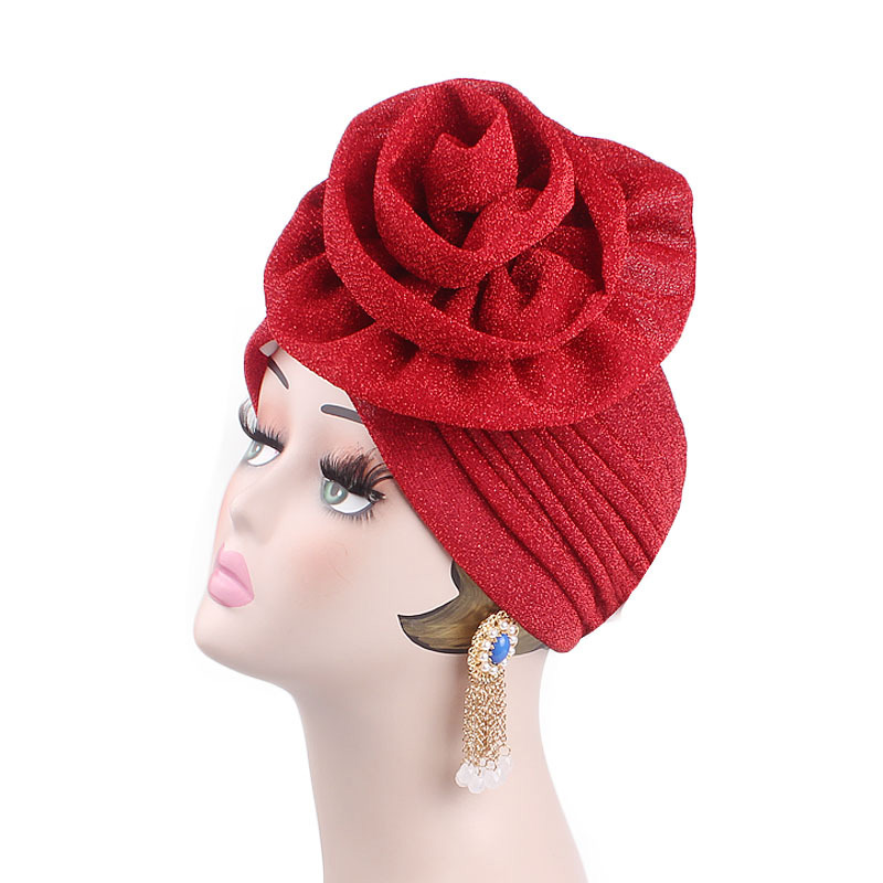 Bright silk flower turban hat