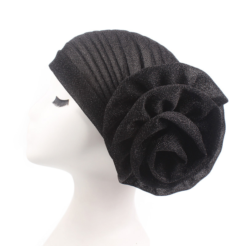 Bright silk flower turban hat