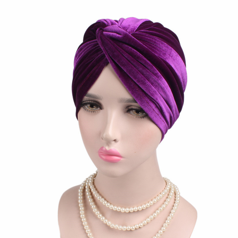 New elastic velvet bandana hat