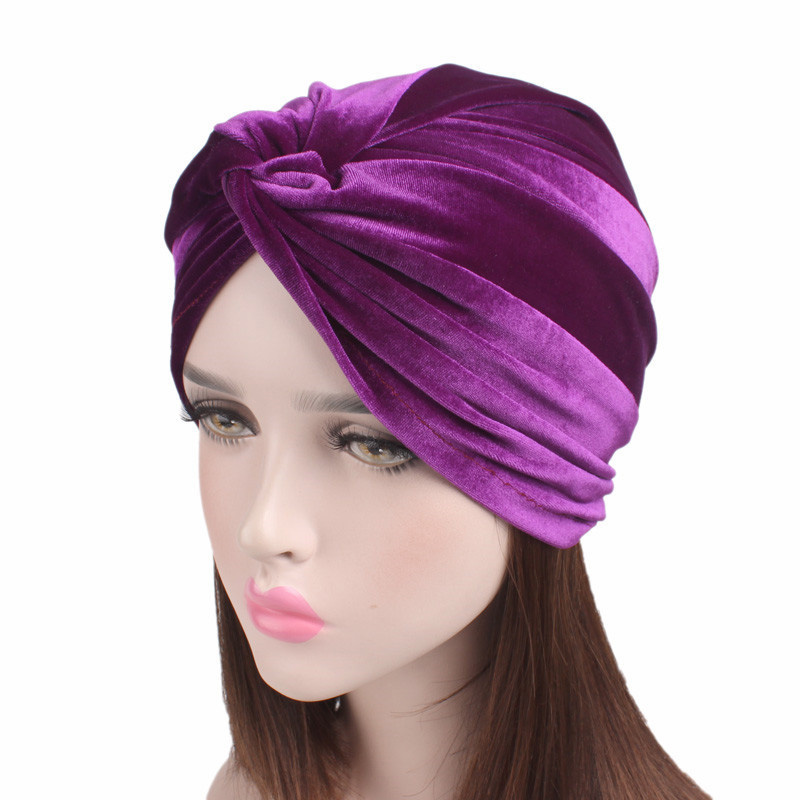 New elastic velvet bandana hat