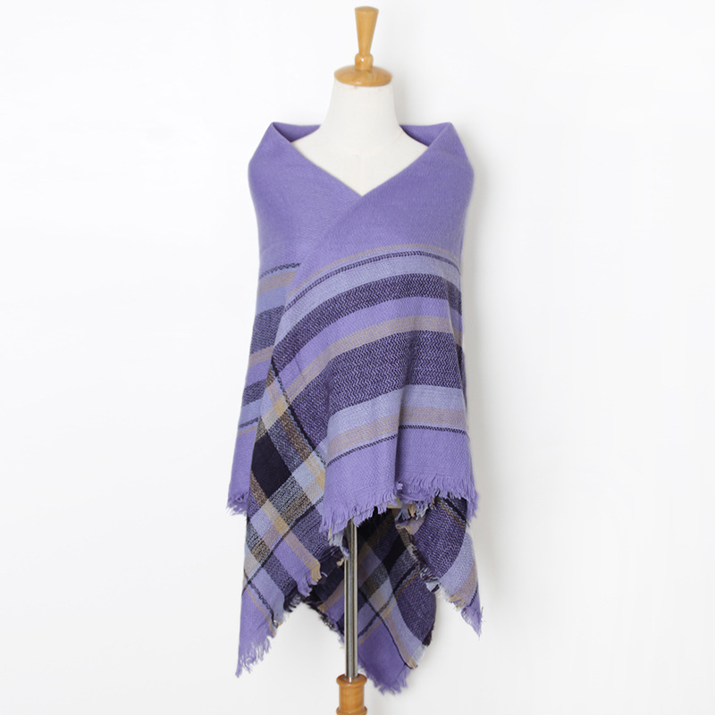 Color matching cashmere silk scarf