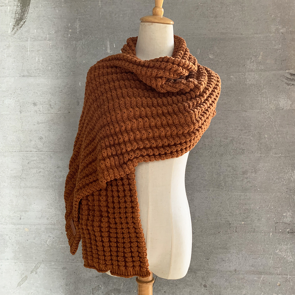 Winter thick woolen scarf