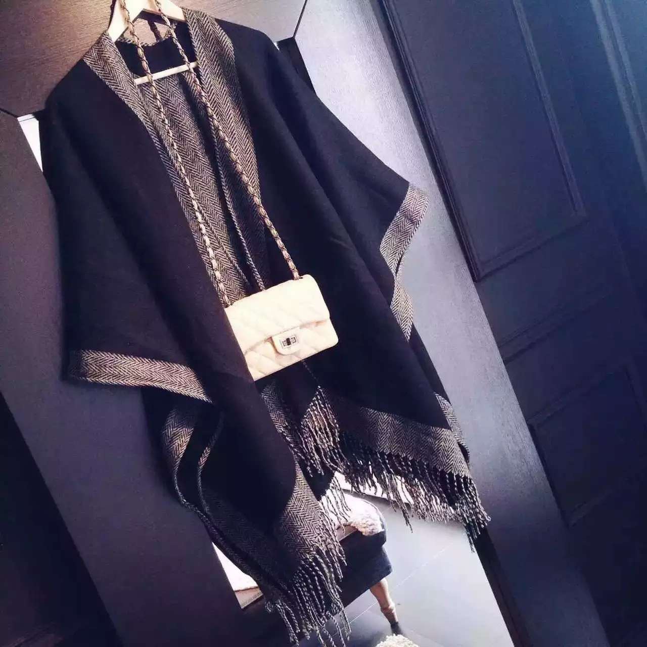 Split shawl cashmere warm scarf
