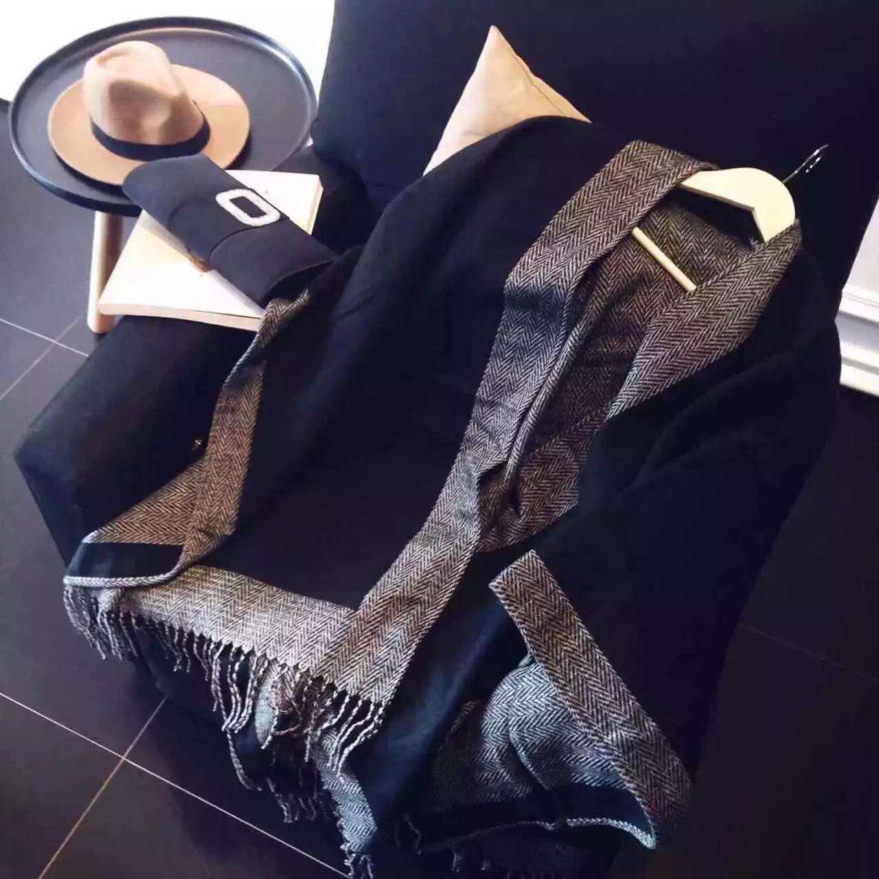 Split shawl cashmere warm scarf