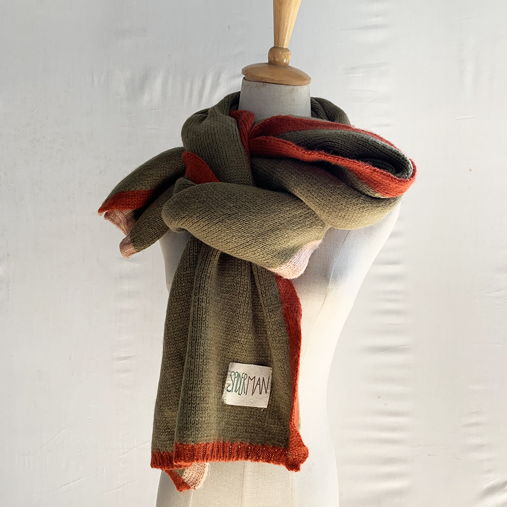 Winter thick warm woolen scarf
