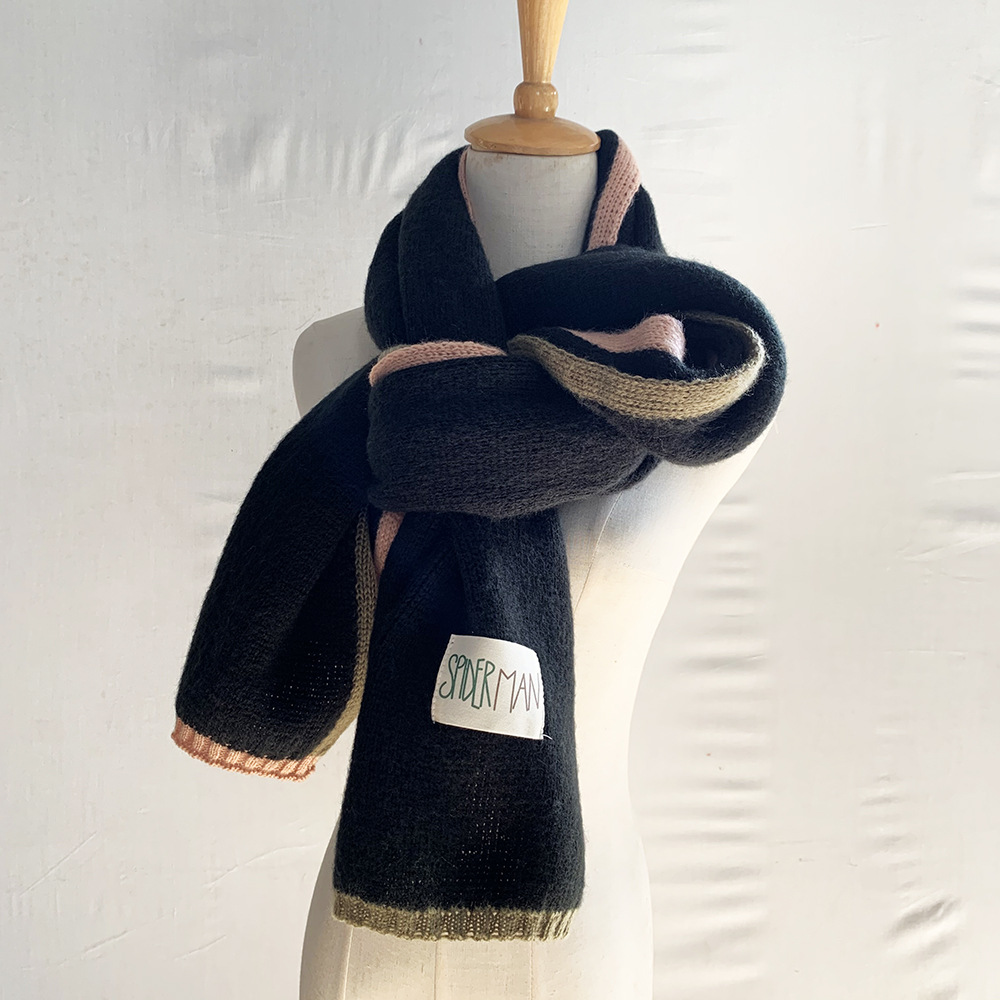 Winter thick warm woolen scarf