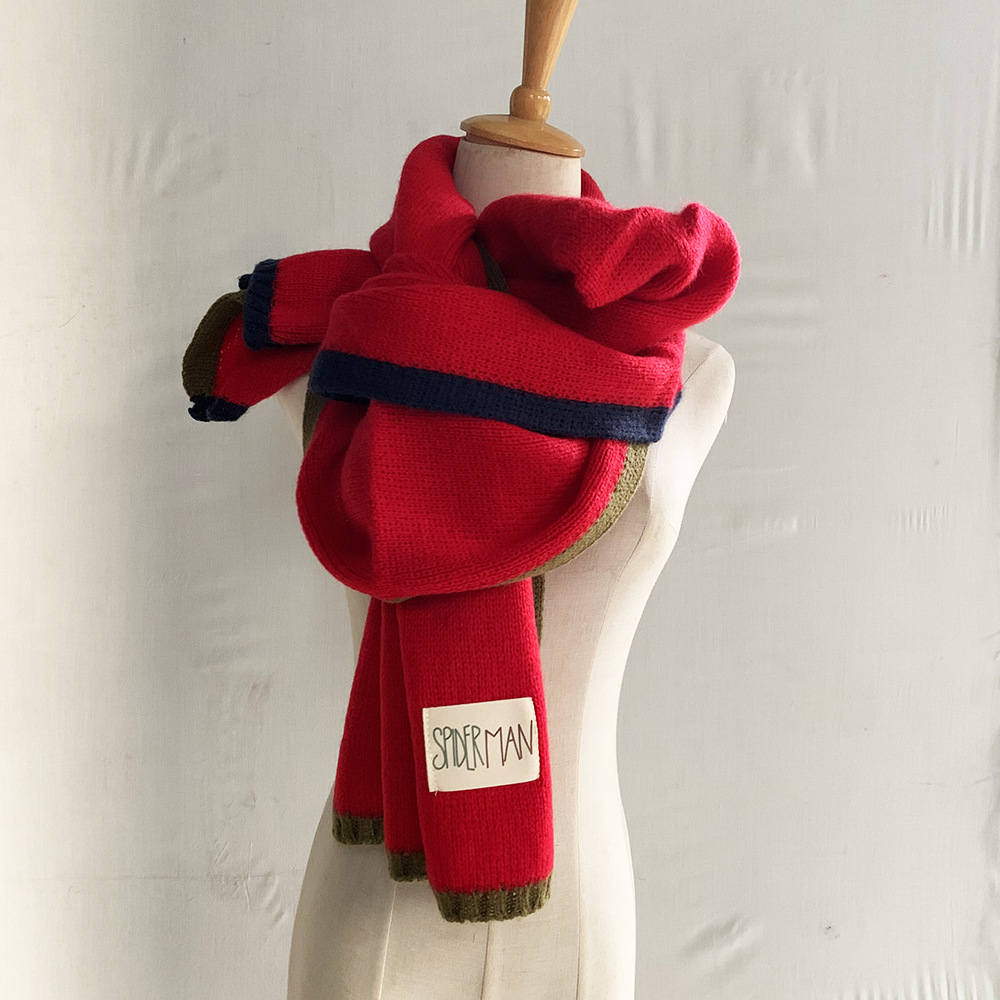 Winter thick warm woolen scarf