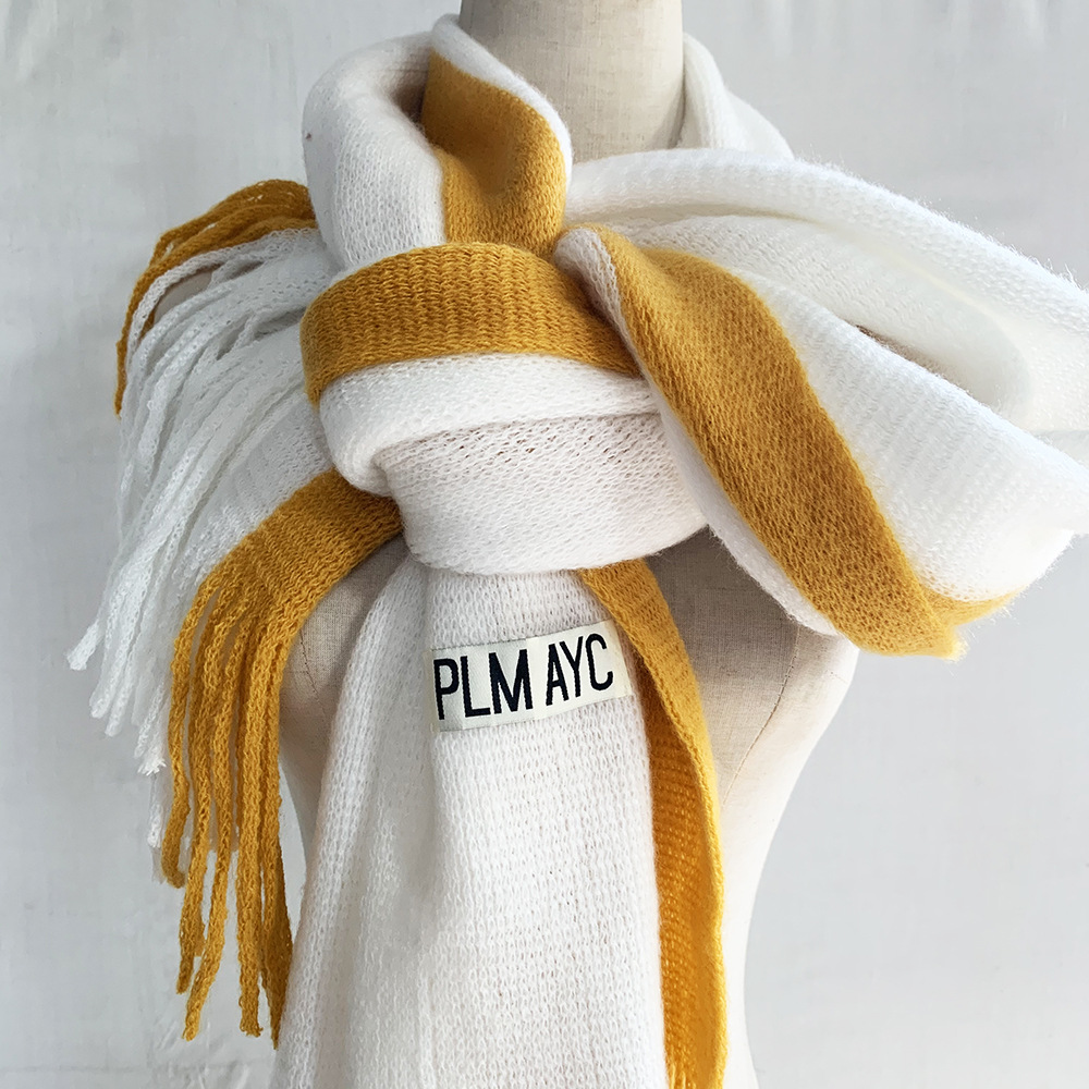 Winter cashmere wool scarf