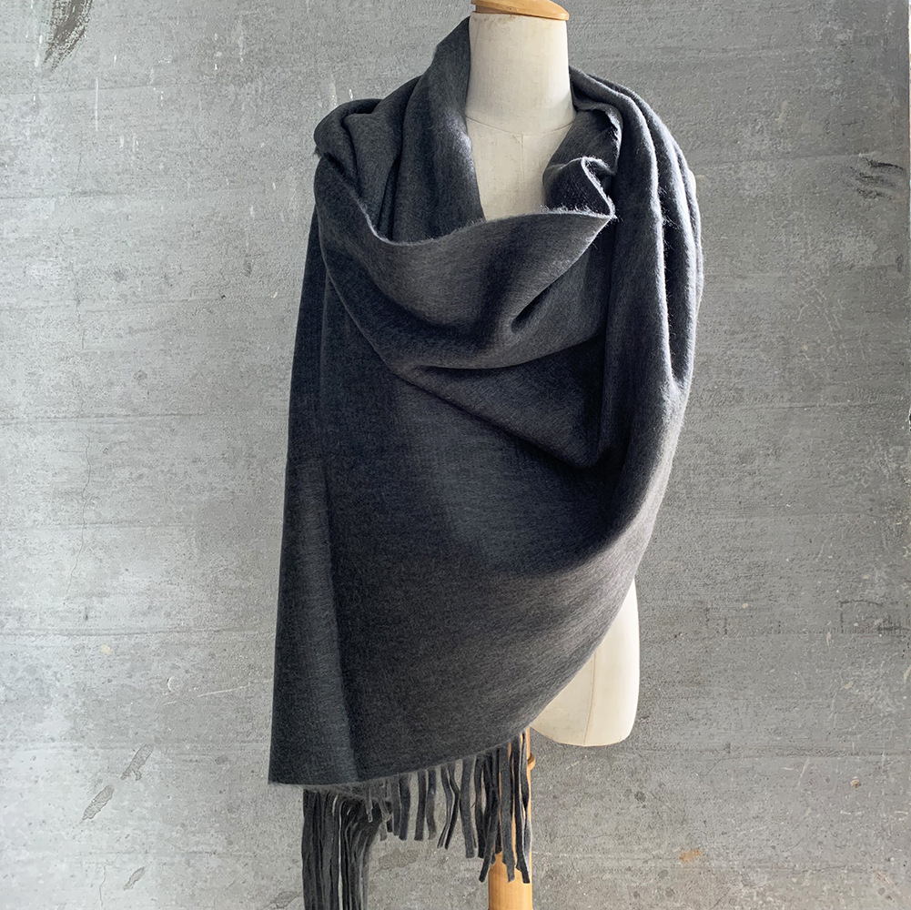 Pure color thick warm scarf