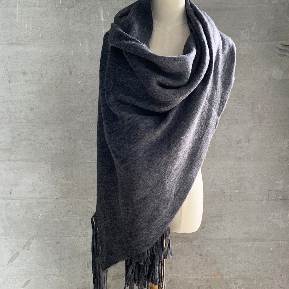 Pure color thick warm scarf