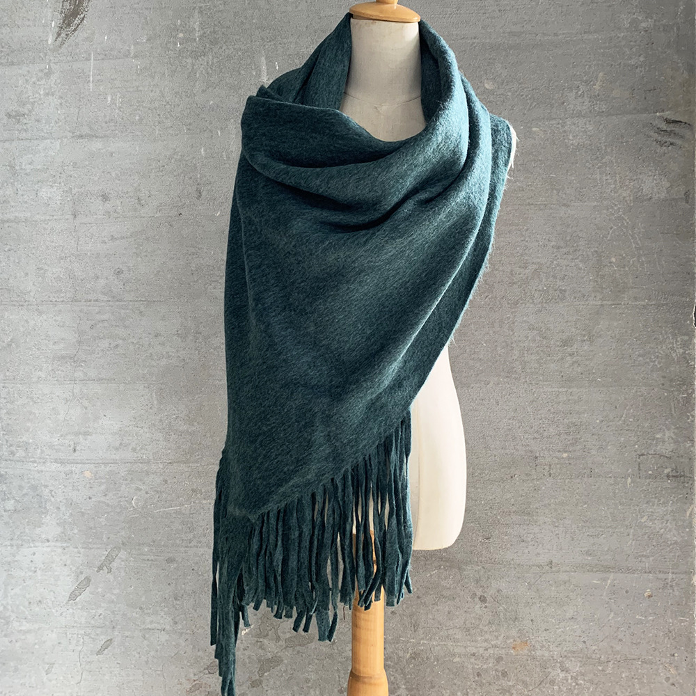 Pure color thick warm scarf
