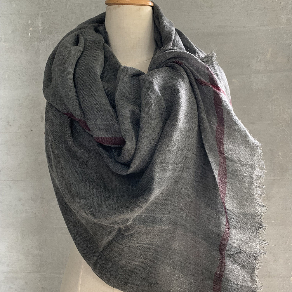 Winter stitching cotton linen scarf