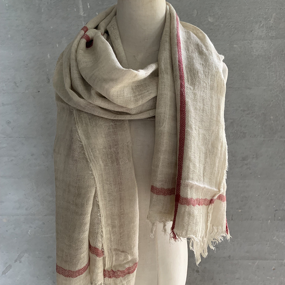 Winter stitching cotton linen scarf