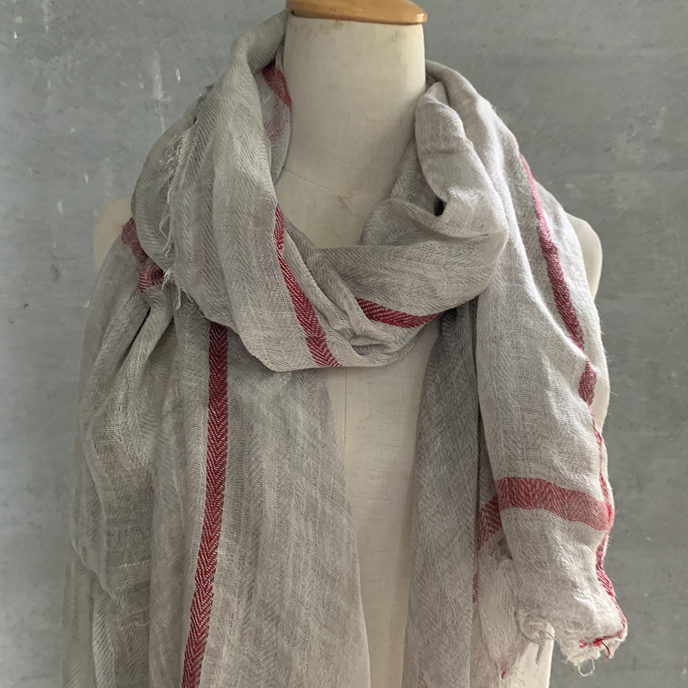 Winter stitching cotton linen scarf