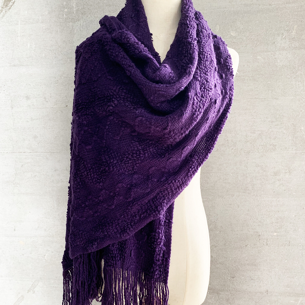 Warm wool knitted scarf