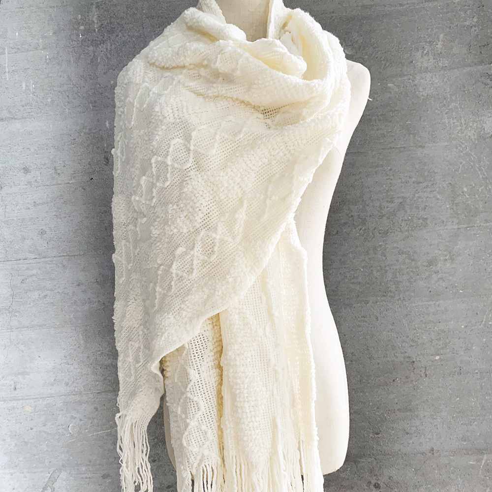 Warm wool knitted scarf