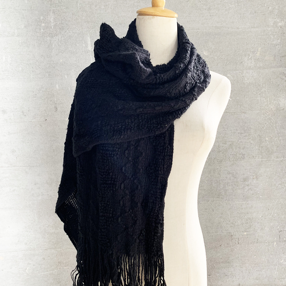 Warm wool knitted scarf