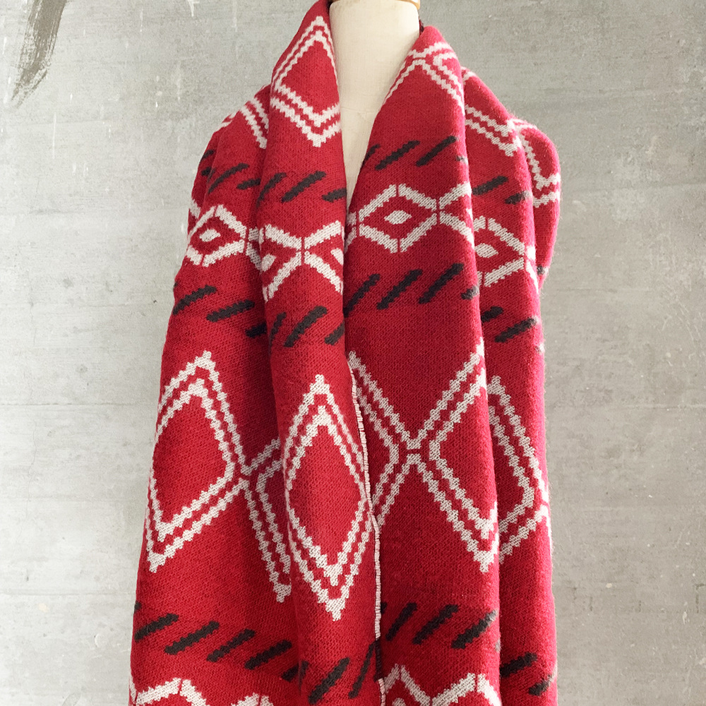 Diamond plaid cashmere shawl