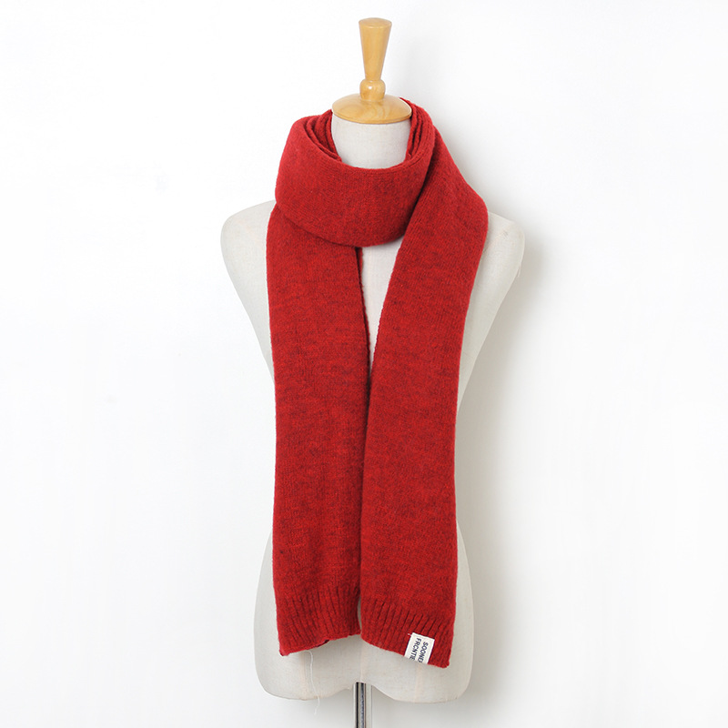Knitted wool solid color scarf