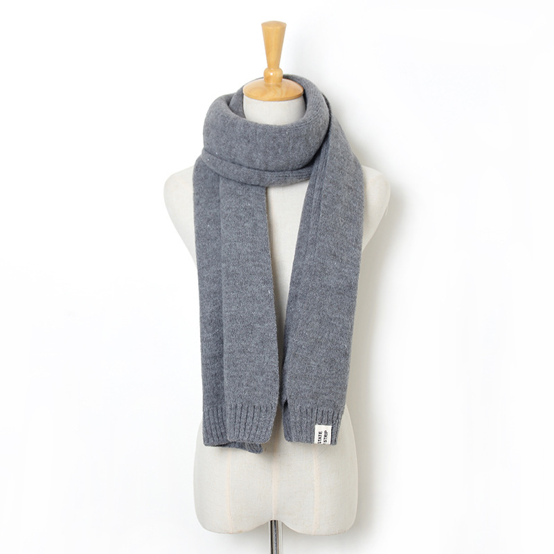 Knitted wool solid color scarf