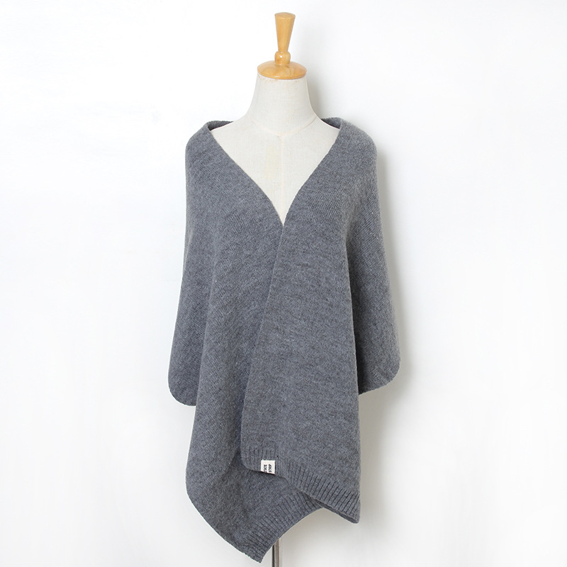 Knitted wool solid color scarf