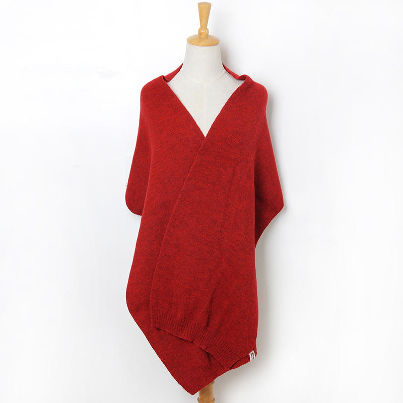 Knitted wool solid color scarf