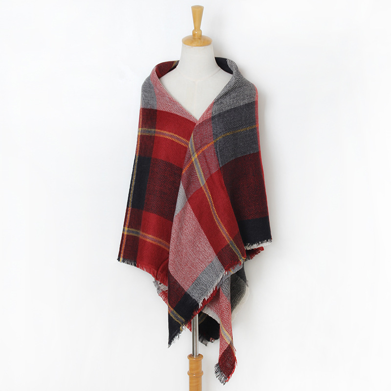 New ladies plaid cashmere scarf