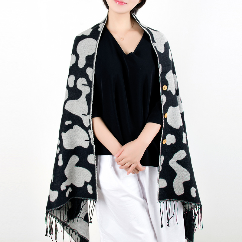 Cow pattern ladies warm scarf