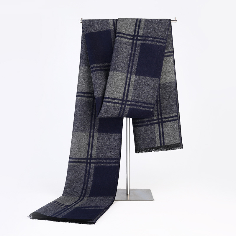 Men's cashmere striped warm scarf