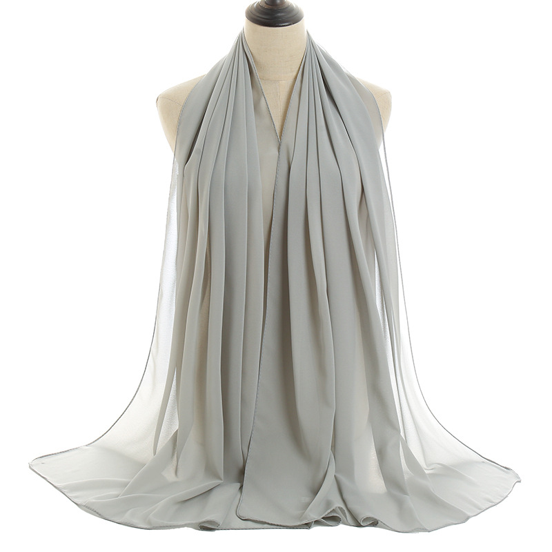 Monochrome Pearl Chiffon Lady Scarf