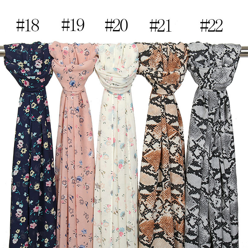 Printed Pearl Chiffon Scarf Wholesale