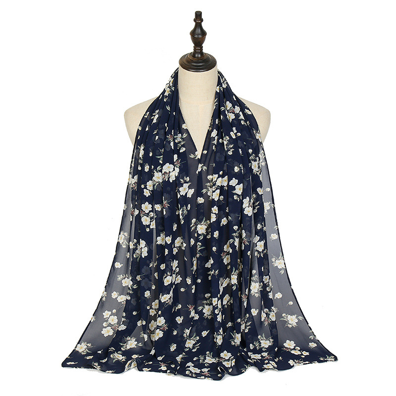 Printed Pearl Chiffon Scarf Wholesale