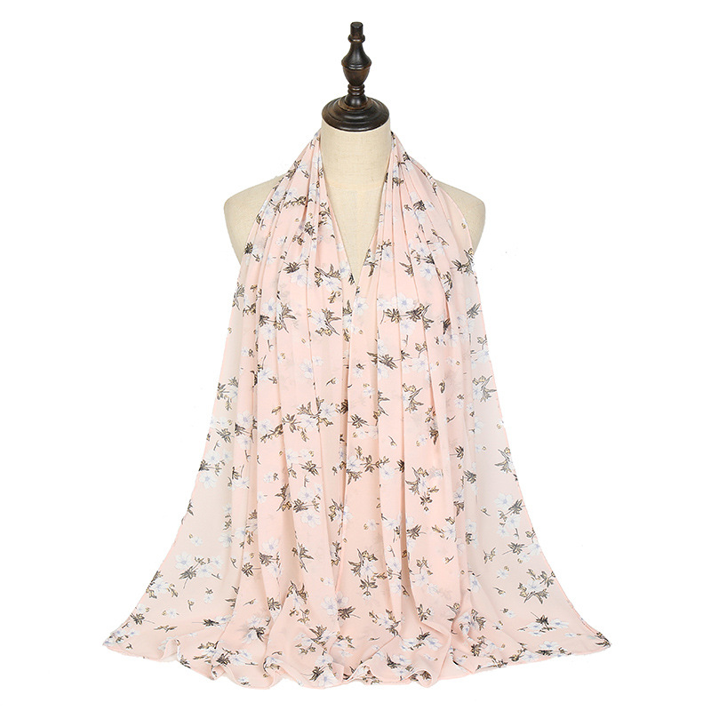 Printed Pearl Chiffon Scarf Wholesale