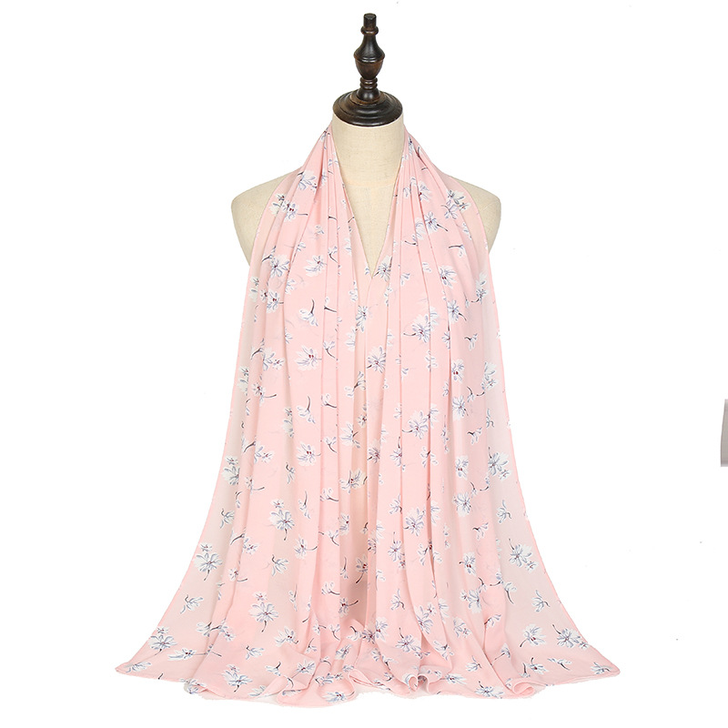 Printed Pearl Chiffon Scarf Wholesale