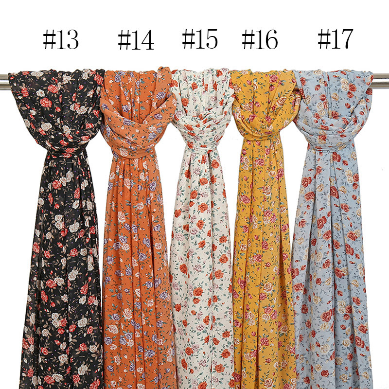 Printed Pearl Chiffon Scarf Wholesale